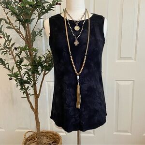 Marbled Charcoal Black Tank, Great Layering Piece